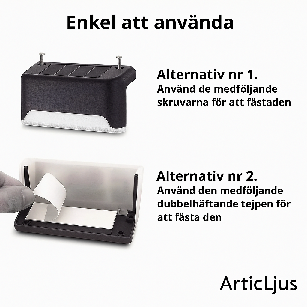 Solcellsdriven Trapp-/Gångbelysning – Nordic Glow